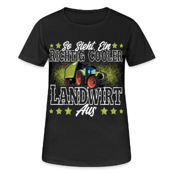 Landwirt - Frauen T-Shirt atmungsaktiv - Schwarz - Vorne - AI Model Female 172 light (172cm)
