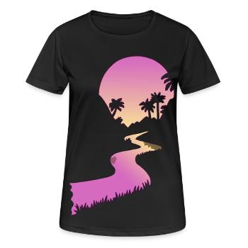 Folge dem Fluss - Frauen T-Shirt atmungsaktiv - Schwarz - Vorne - AI Model Female 172 light (172cm)