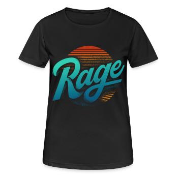 Rage Neon Retro Schriftzug - Frauen T-Shirt atmungsaktiv - Schwarz - Vorne - AI Model Female 172 light (172cm)