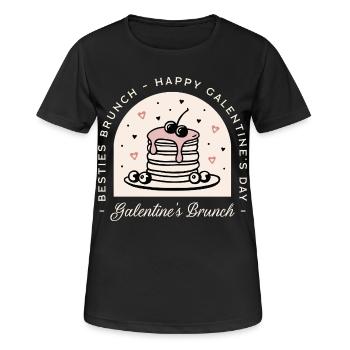 Galentines besties girls brunch party matching - Women's Breathable T-Shirt - black - Front - AI Model Female 172 light (172cm)