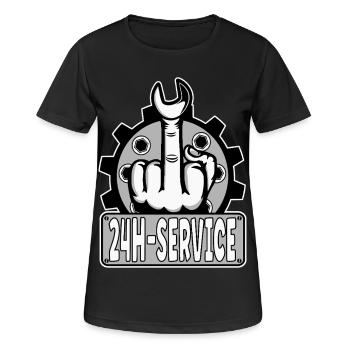 Middle Finger Stinker Finger 24h Service Design Grey - Women's Breathable T-Shirt - black - Front - AI Model Female 172 light (172cm)