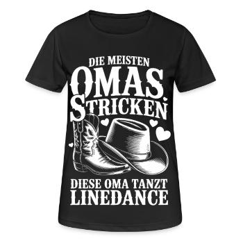 Grandma knits and dances line dance - Women's Breathable T-Shirt - black - Front - AI Model Female 172 light (172cm)
