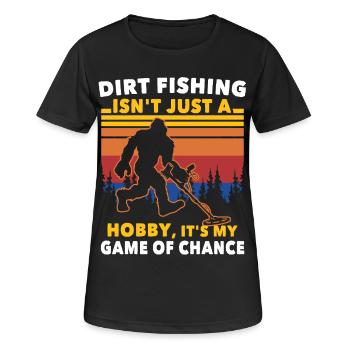 Dirt Fishing Big Foot - Frauen T-Shirt atmungsaktiv - Schwarz - Vorne - AI Model Female 172 light (172cm)