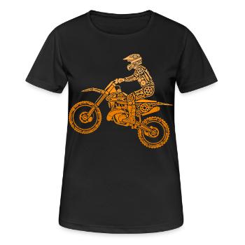 Motocross, pilote de motocross, motocross, motocross - T-shirt respirant Femme - noir - Devant - AI Model Female 172 light (172cm)