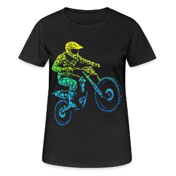 Motocross, pilote de motocross, motocross, motocross - T-shirt respirant Femme - noir - Devant - AI Model Female 172 light (172cm)