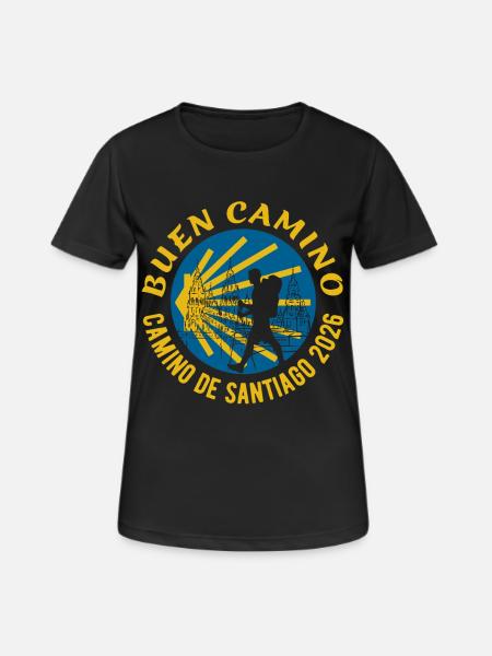 Buen Camino 2026 | Way of St. James, Pilgrims, Santiago - Women's Breathable T-Shirt - black