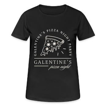 Galentines' Tag Pizza Abend Valentinstags-Mädchen-Dinner - Frauen T-Shirt atmungsaktiv - Schwarz - Vorne - AI Model Female 172 light (172cm)