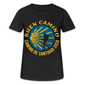 Buen Camino 2026 | Way of St. James, Pilgrims, Santiago - Women's Breathable T-Shirt - black - Front - AI Model Female 172 light (172cm)