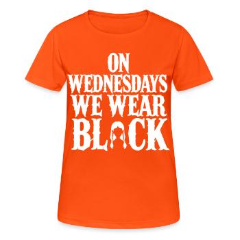 On Wednesdays We Wear Black - Women's Breathable T-Shirt - neon orange - Front - AI Model Female 172 dark (172cm)