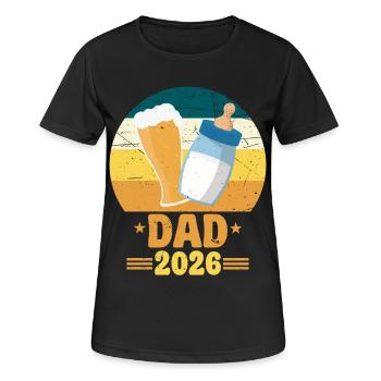 Papa 2026 Futur Papa Annonce de Bébé Futur Père - T-shirt respirant Femme - noir - Devant - AI Model Female 172 light (172cm)