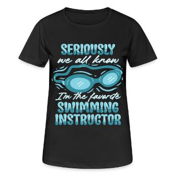 Swimming instructor - Women's Breathable T-Shirt - black - Front - AI Model Female 172 light (172cm)