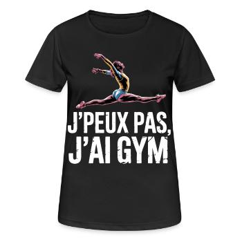 Ich kann nicht, ich habe Fitnessstudio | Turngeschenk | Fitnessstudio - Frauen T-Shirt atmungsaktiv - Schwarz - Vorne - AI Model Female 172 light (172cm)
