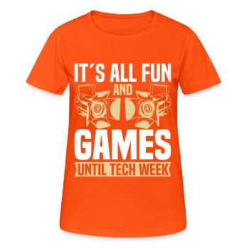  Stagehand Theatrical Technician Lighting Tech - Women's Breathable T-Shirt - neon orange - Front - AI Model Female 172 dark (172cm)