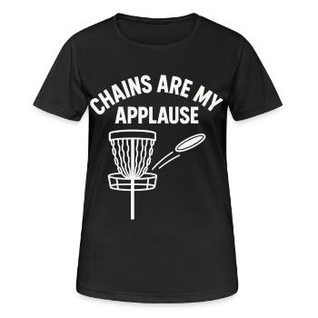 Les chaînes sont mes applaudissements Disc Golf - T-shirt respirant Femme - noir - Devant - AI Model Female 172 light (172cm)