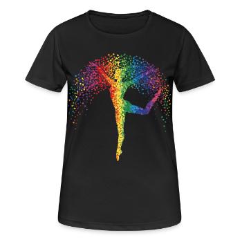 Gymnastics Gymnastics Floor Gymnastics Artistic Gymnastics Teenagers - Women's Breathable T-Shirt - black - Front - AI Model Female 172 light (172cm)