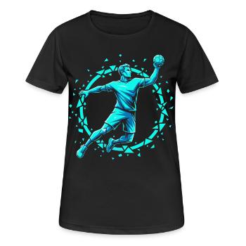 Handball Leidenschaft Hitze Training Geschenk - Frauen T-Shirt atmungsaktiv - Schwarz - Vorne - AI Model Female 172 light (172cm)