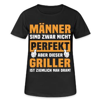 Expressions amusantes du Griller - T-shirt respirant Femme - noir - Devant - AI Model Female 172 light (172cm)