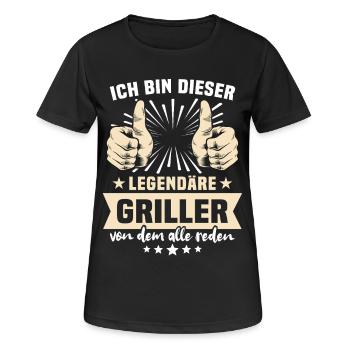 Griller Sayings - Women's Breathable T-Shirt - black - Front - AI Model Female 172 light (172cm)
