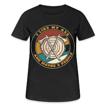 Patch rétro Axe Targets - T-shirt respirant Femme - noir - Devant - AI Model Female 172 light (172cm)