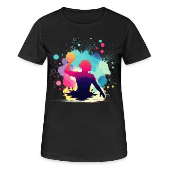 Femme de water-polo, joueuse de water-polo, sport de water-polo - T-shirt respirant Femme - noir - Devant - AI Model Female 172 light (172cm)