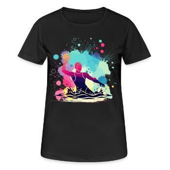 Water polo woman, water polo player, water polo sport - Women's Breathable T-Shirt - black - Front - AI Model Female 172 light (172cm)