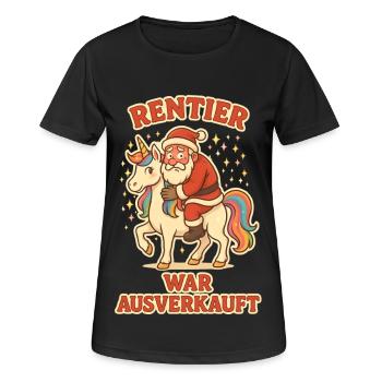 Le renne a été vendu licorne - T-shirt respirant Femme - noir - Devant - AI Model Female 172 light (172cm)