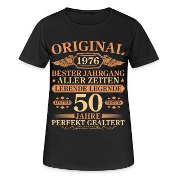 1976 Millésime parfaitement maturé 50e anniversaire - T-shirt respirant Femme - noir - Devant - AI Model Female 172 light (172cm)
