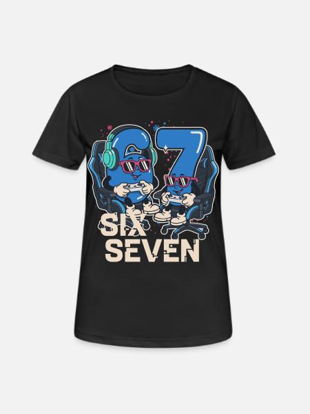 6 7 Six Seven Aura Points Kids Gaming Meme - Women's Breathable T-Shirt - black