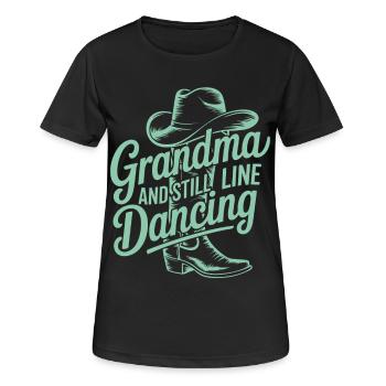 Großmutter tanzt Line-Dance - Frauen T-Shirt atmungsaktiv - Schwarz - Vorne - AI Model Female 172 light (172cm)