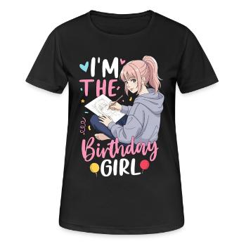 Je suis la fille d’anniversaire - T-shirt respirant Femme - noir - Devant - AI Model Female 172 light (172cm)