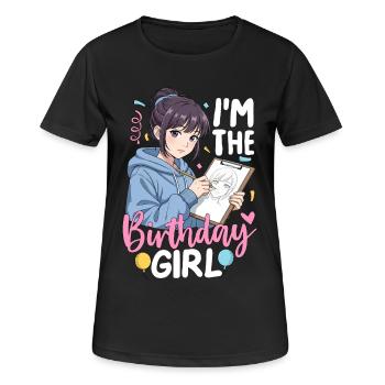 Je suis la fille d’anniversaire - T-shirt respirant Femme - noir - Devant - AI Model Female 172 light (172cm)