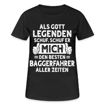 Opérateur d’excavatrice - T-shirt respirant Femme - noir - Devant - AI Model Female 172 light (172cm)
