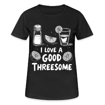 Limonen Dreierliebe - Frauen T-Shirt atmungsaktiv - Schwarz - Vorne - AI Model Female 172 light (172cm)