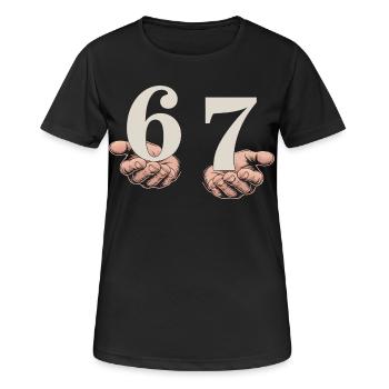 6-7 Gen Alpha Meme | Slang Humor Trend - Women's Breathable T-Shirt - black - Front - AI Model Female 172 light (172cm)