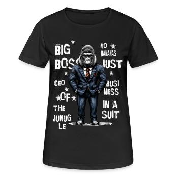 Business Gorilla - Frauen T-Shirt atmungsaktiv - Schwarz - Vorne - AI Model Female 172 light (172cm)