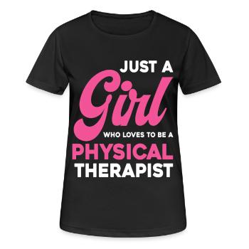 Mädchen liebt Physiotherapie - Frauen T-Shirt atmungsaktiv - Schwarz - Vorne - AI Model Female 172 light (172cm)