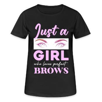 Pink Brow Love Design - Women's Breathable T-Shirt - black - Front - AI Model Female 172 light (172cm)
