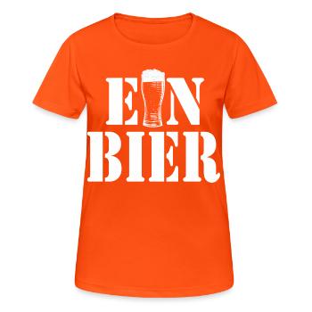 A beer glass logo typography - Women's Breathable T-Shirt - neon orange - Front - AI Model Female 172 dark (172cm)