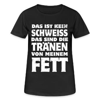 Das ist kein Schweiß - Fitness - abnehmen Spruch - Frauen T-Shirt atmungsaktiv - Schwarz - Vorne - AI Model Female 172 light (172cm)