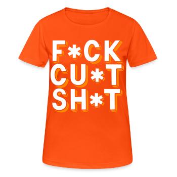 Swear Words Censored Text - Women's Breathable T-Shirt - neon orange - Front - AI Model Female 172 dark (172cm)