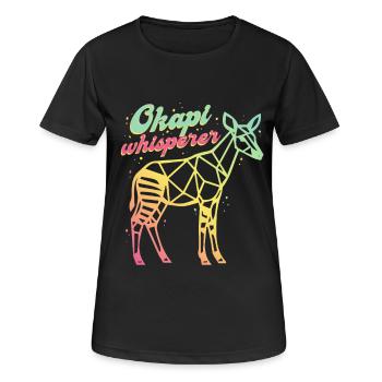 Le Murmureur d’Okapi - T-shirt respirant Femme - noir - Devant - AI Model Female 172 light (172cm)