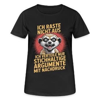 Gag des arguments valides sur les Suricates - T-shirt respirant Femme - noir - Devant - AI Model Female 172 light (172cm)