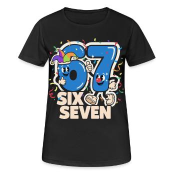 67 Six Seven 6-7 Karneval Kostüm Italien Lustig - Frauen T-Shirt atmungsaktiv - Schwarz - Vorne - AI Model Female 172 light (172cm)