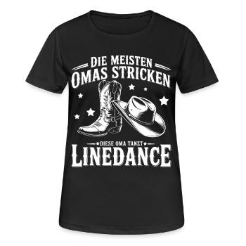 Grandma Dancing LineDance - Women's Breathable T-Shirt - black - Front - AI Model Female 172 light (172cm)