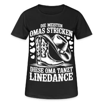 Grandma Dancing LineDance - Women's Breathable T-Shirt - black - Front - AI Model Female 172 light (172cm)