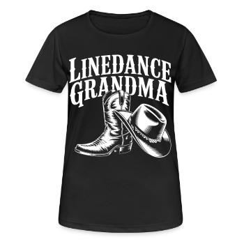 LineDance Oma - Frauen T-Shirt atmungsaktiv - Schwarz - Vorne - AI Model Female 172 light (172cm)