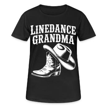 Line Dance Grandma Cowboy Boot - Frauen T-Shirt atmungsaktiv - Schwarz - Vorne - AI Model Female 172 light (172cm)