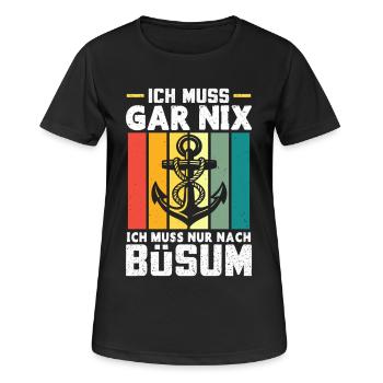 Vacances à la mer du Nord N’A PAS BESOIN D’ALLER À BÜSUM - T-shirt respirant Femme - noir - Devant - AI Model Female 172 light (172cm)