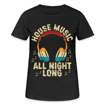 Musique House toute la nuit - T-shirt respirant Femme - noir - Devant - AI Model Female 172 light (172cm)