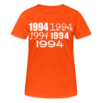 1994 - Women's Breathable T-Shirt - neon orange - Front - AI Model Female 172 dark (172cm)
